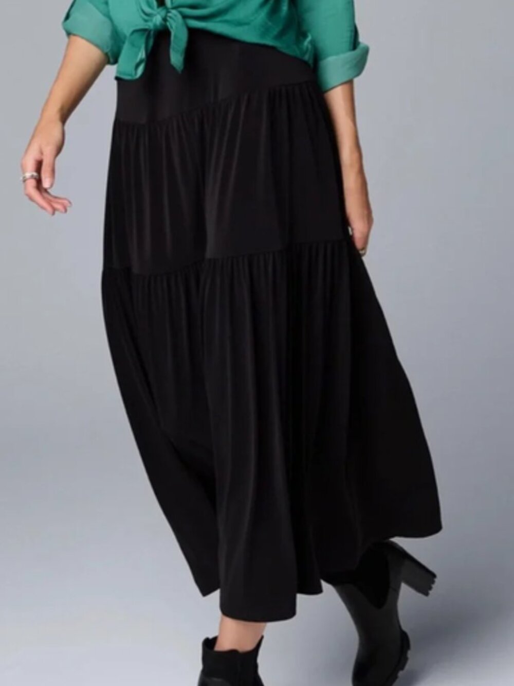 Women’s Extra Small Simply Vera Vera Wang Tiered Knit Maxi Skirt